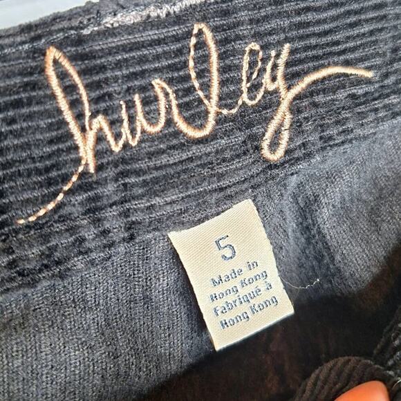 Vintage Y2K Hurley Corduroy Flare Pants Low Rise Black Flap Pockets Bootcut 5 - Picture 4 of 8